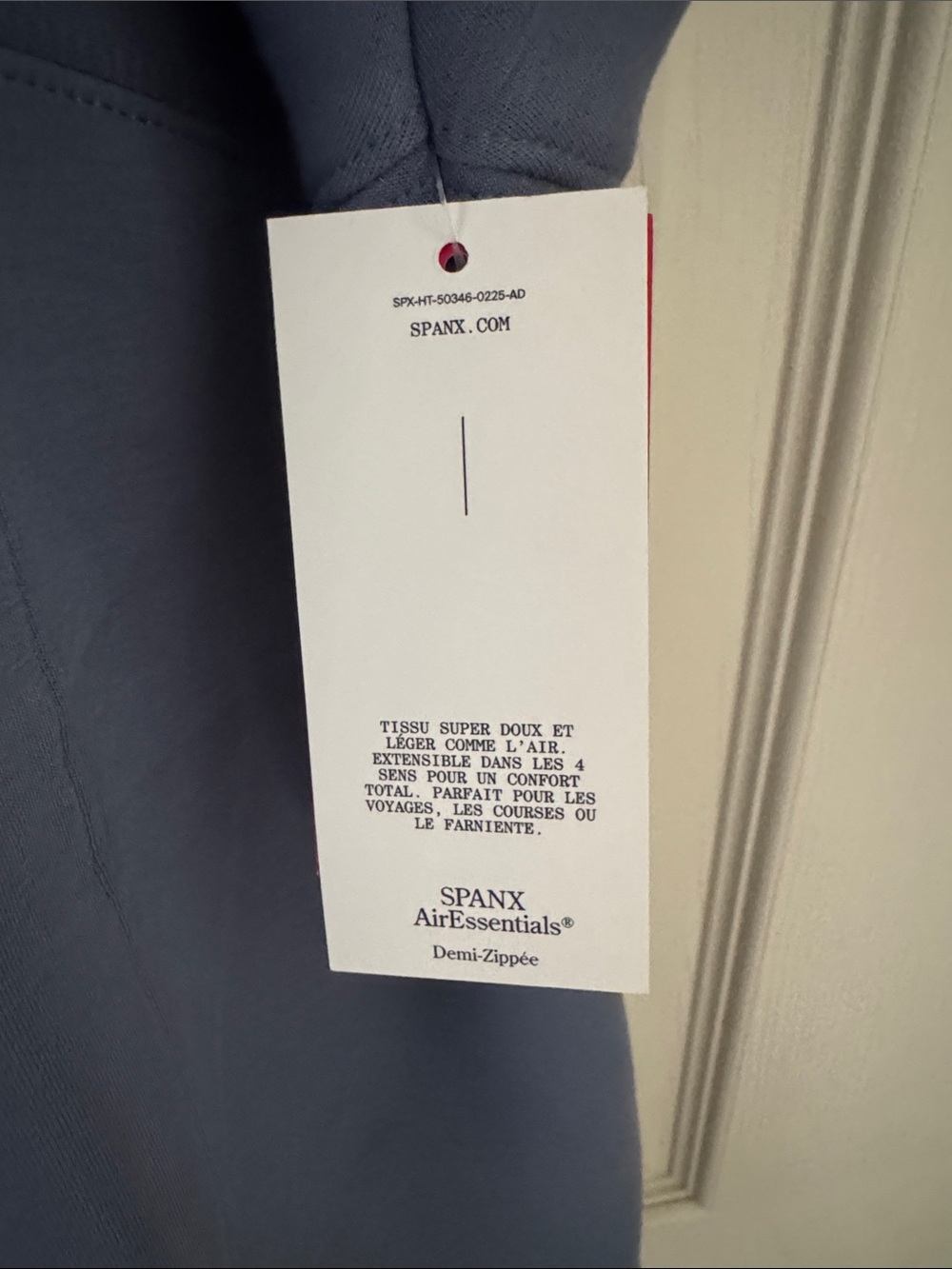 SPANX Slate Blue Half-Zip Sweatshirt & Wide-Leg Pants Set - Picture 3 of 8